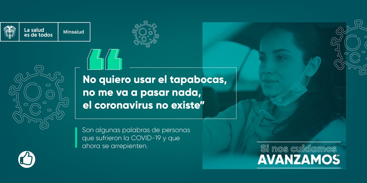 MinSaludCol's tweet photo. Todos corremos el mismo riesgo de contagiarnos con COVID-19 y de sufrir síntomas graves, sin importar nuestra edad o que no tengamos comorbilidades. Por eso hay que mantener el distanciamiento físico y evitar al máximo las reuniones sociales. ¡SiNosCuidamosAvanzamos! https://t.co/2jiw7Keq62