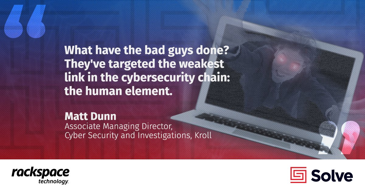 Rackspace_Solve's tweet photo. Matt Dunn tells Jeff DeVerter about his distinguished career chasing the cybersecurity bad guys down on this #CloudTalkPodcast Halloween special! https://t.co/6xMT0ja1oa 

@JDeVerter #Cybersecurity #Security #Halloween #Scary #Tech #SolveX https://t.co/A2vyXb6LL9
