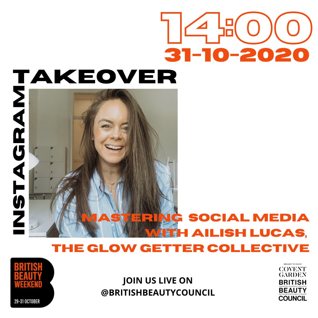 Are you looking for tips on how to use the power of social media to build your business and social media presence? Then join <a href="/TheGlowGetter/">Ailish Lucas</a> at 2pm tomorrow for our fourth Instagram LIVE takeover of the day! Just make sure you are following the British Beauty Council's Insta!