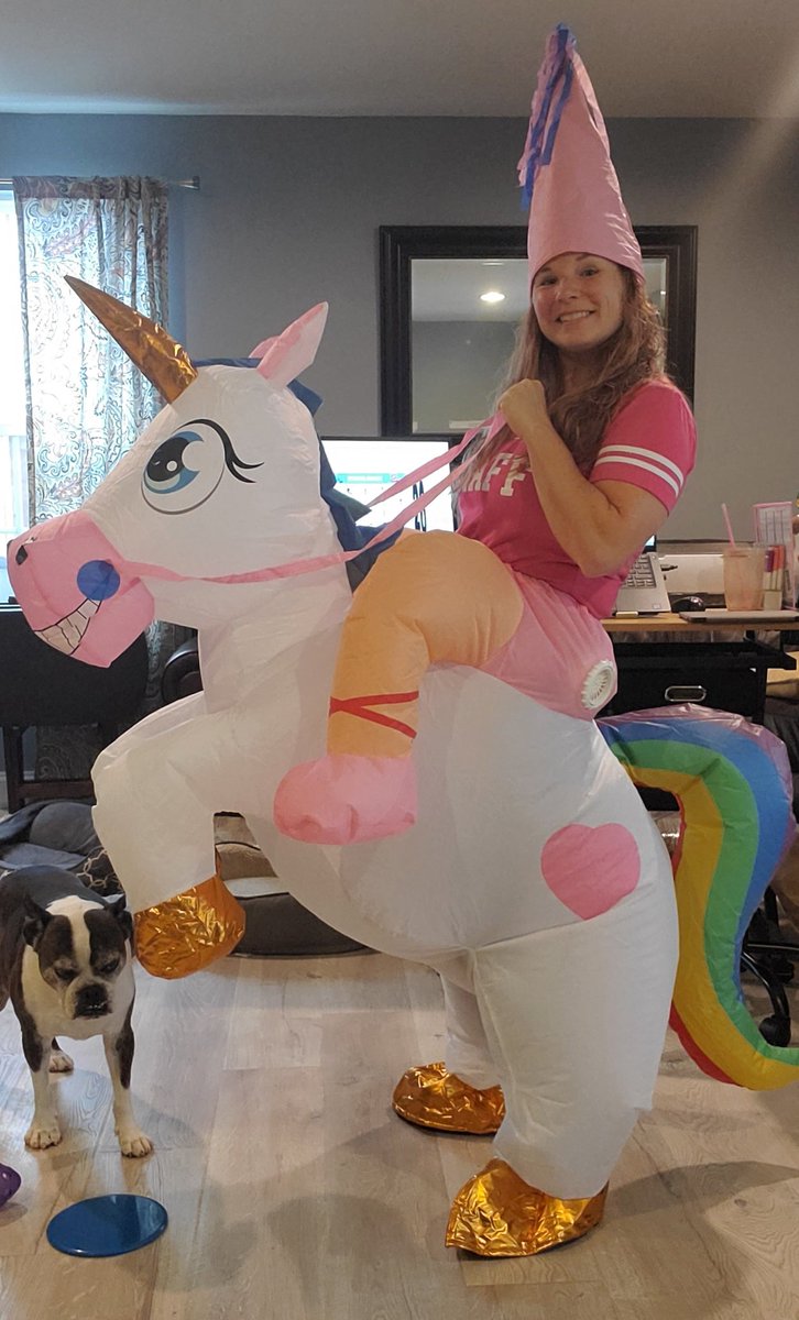 We might not be IN school but you better believe I've got my costume on! So fun to see the kids reaction to the silliness that is Mrs. Mac! We might be virtual, but we can still be awesome!🦄 #virtuallyawesome #GBEStrong <a href="/FCPS_HealthPE/">FCPS Health and PE</a> <a href="/fcpsnews/">Fairfax Schools 🌟</a> <a href="/gbefcps/">Greenbriar East ES</a> #PERocks