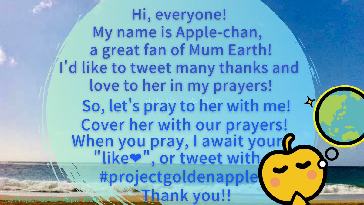 applechan_pgaen's tweet photo. 🌍💕#projectgoldenapple
#prayforearth #loveforearth #earthlovers #dailyprayers
#prayerpower #thankyoumotherearth #positivevibe
#positiveenergy #gratitudedaily #motherearth #oneearth #weareone #worldproject #motherearthlove #gratitudepost
#earth #terra #gaia #prayer_goldenapple https://t.co/Z9PpcG9Egq