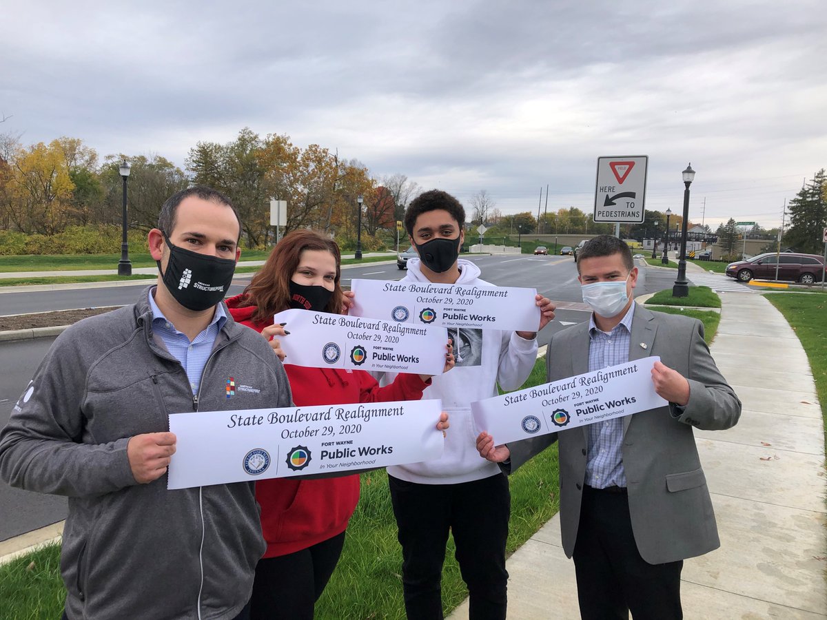 AmericanStrpnt's tweet photo. Yesterday, we celebrated the completion of the State Boulevard realignment project with a ribbon cutting ceremony! We are thankful for the opportunity to be involved on this transformative project for the @CityofFortWayne  community! Learn more here: https://t.co/UCs5x18FpM https://t.co/FNv2LSodxq