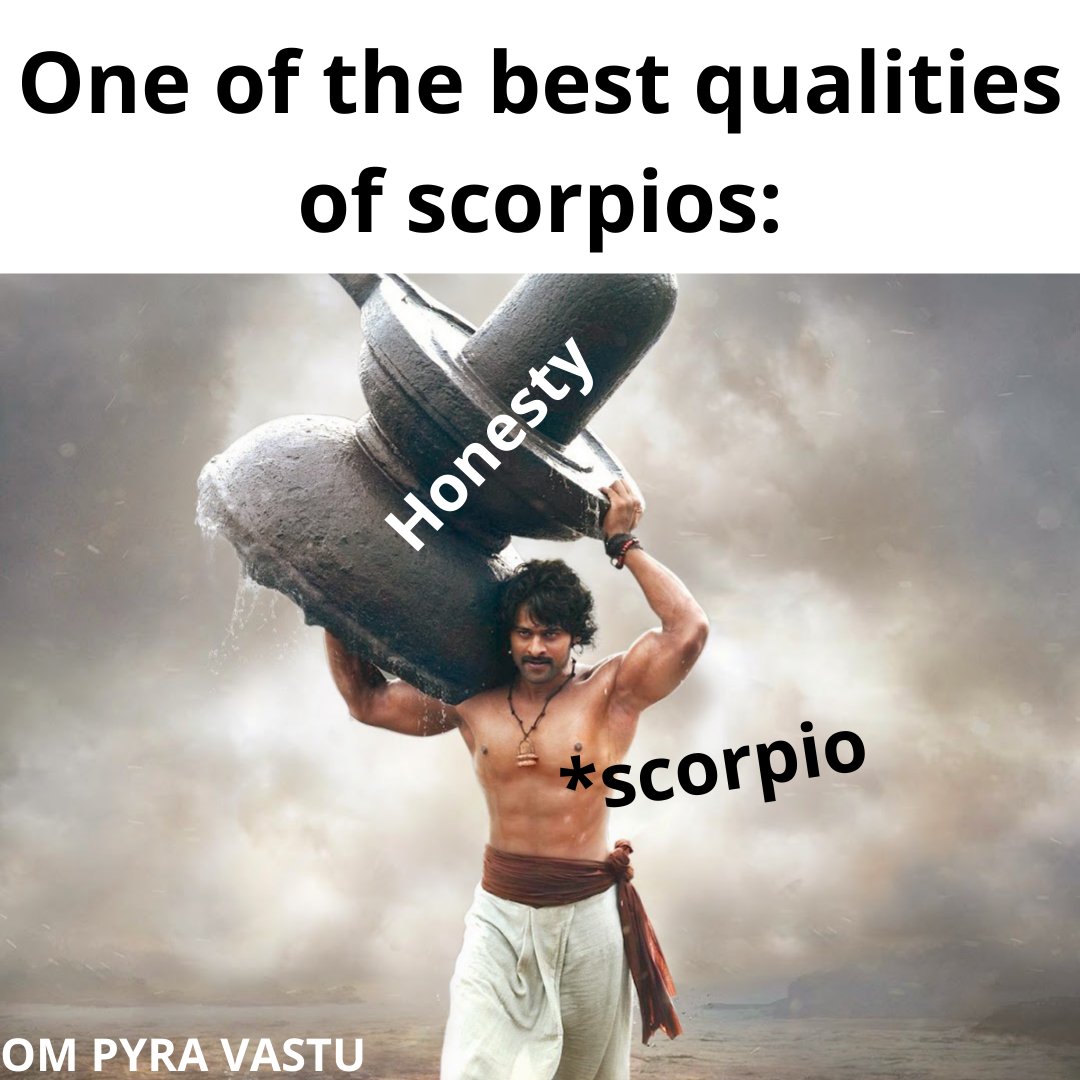 OmPyra's tweet photo. Their honesty will always be at peaks. 

Tag a scorpio. 

#aries #scorpio #likeforlikes #likeforlike #followerforfollower #followforfollow #followforfollowback #bahubali #memes #zodiacsigns #zodiac #prabhas #tollywood #kollywood #astrology #astrologyservices #astrologists https://t.co/FWq2W6UIKx
