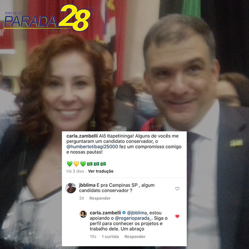ParadaRogerio's tweet photo. Agradeço a Carla Zambelli pelo apoio declarado em seu Instagram.. Estamos juntos nessa!
A mudança em Campinas é o voto 28!
#parada28 #campinas #soudedireita #soudireito #eleições #eleiçõescampinas #prefeito28 #paradaprefeito #prefeito28 #apoioreal #CarlaZambelli https://t.co/qEWLGbMeWy