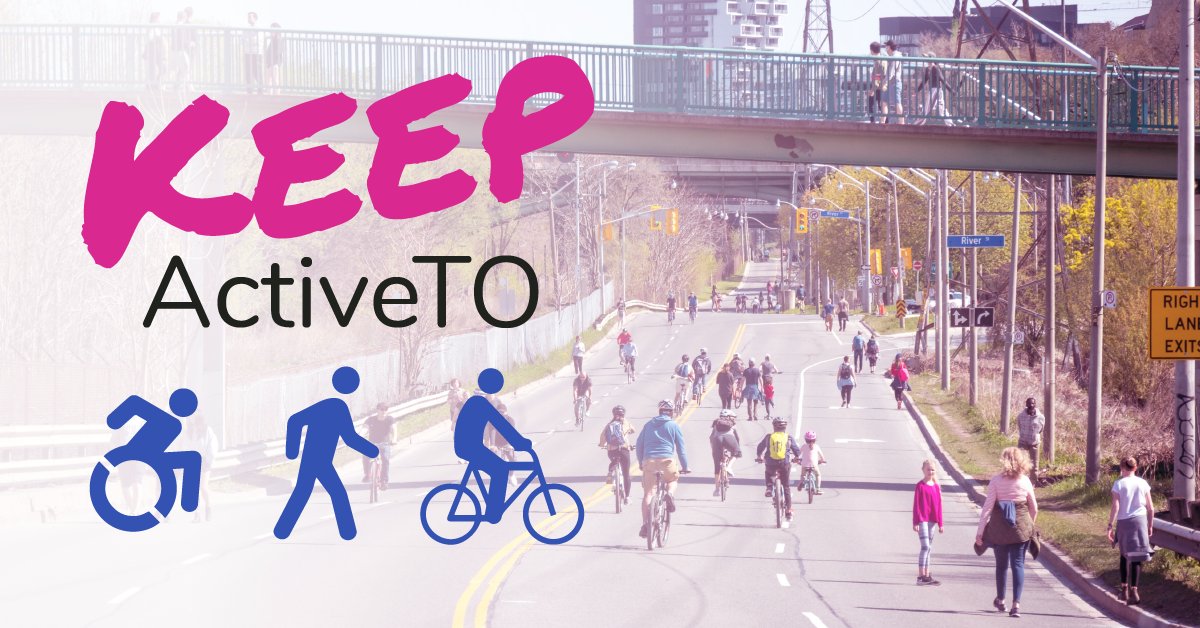 CycleToronto's tweet photo. This weekend could be the last time major roads are open to #ActiveTO. If you've enjoyed walking, riding, and rolling on Lake Shore E &amp; W and Bayview this year, make sure the City knows you want to #KeepActiveTO: 

📝Sign the petition: https://t.co/cCmV0FoyKK

#BikeTO #WalkTO https://t.co/4sSldqulZ9