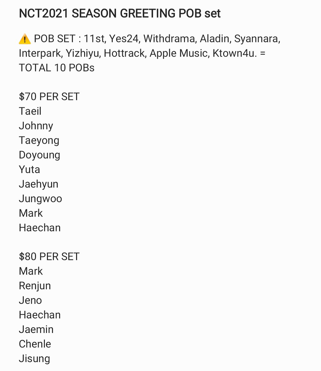 fullsunbuy's tweet photo. NCT2021 SEASON GREETING POB SET SHARING
🍒i will take out yizhiyu or Hottracks benefit and reduce the price if both sites benefit are not fullset.
🍒taking order for hansmusic and smtown&amp;store too ( ⚠️expensive) https://t.co/79YU0vddjR