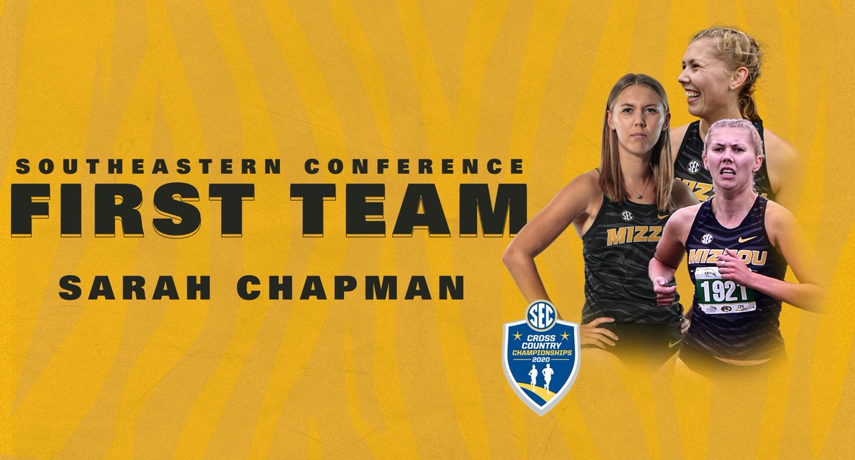 MizzouTFXC's tweet photo. ALL-SEC FIRST TEAM‼️
After finishing in third, Sarah Chapman takes home First Team honors.

#MIZ #TigerTough🐯 https://t.co/oNHtagdXzA