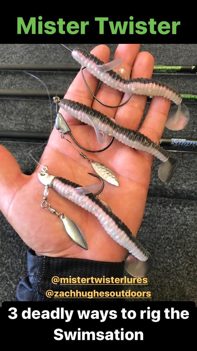 Hughes_Zach's tweet photo. 3 deadly ways to rig the @TwisterFishing swimsation. Catch more fish https://t.co/TDwxMxdxBS