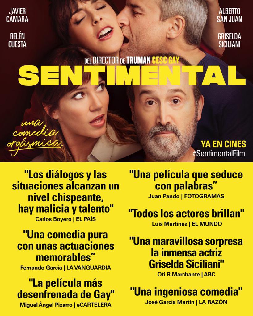 Hoy estrena en cines en España #SentimentalFilm del maravilloso #CescGay Sus cuatro actores la rompen! @grisici @JAVIERCAMARA1 @belencue #AlbertoSanJuan 
 #YoVoyAlCine