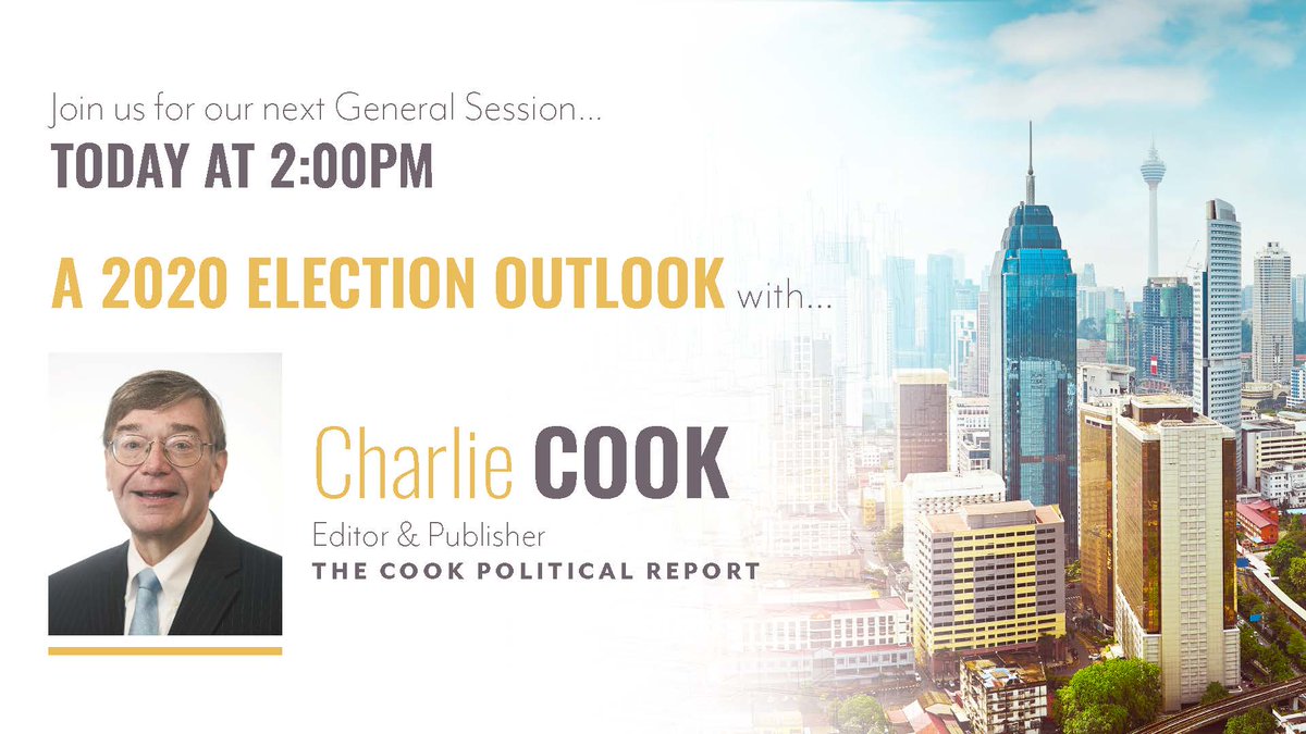 ACEC_National's tweet photo. Hear legendary political analyst Charlie Cook identify crucial factors that will decide winner of next week’s presidential election at #ACECFALL2020. https://t.co/HNkwX0Bwfp