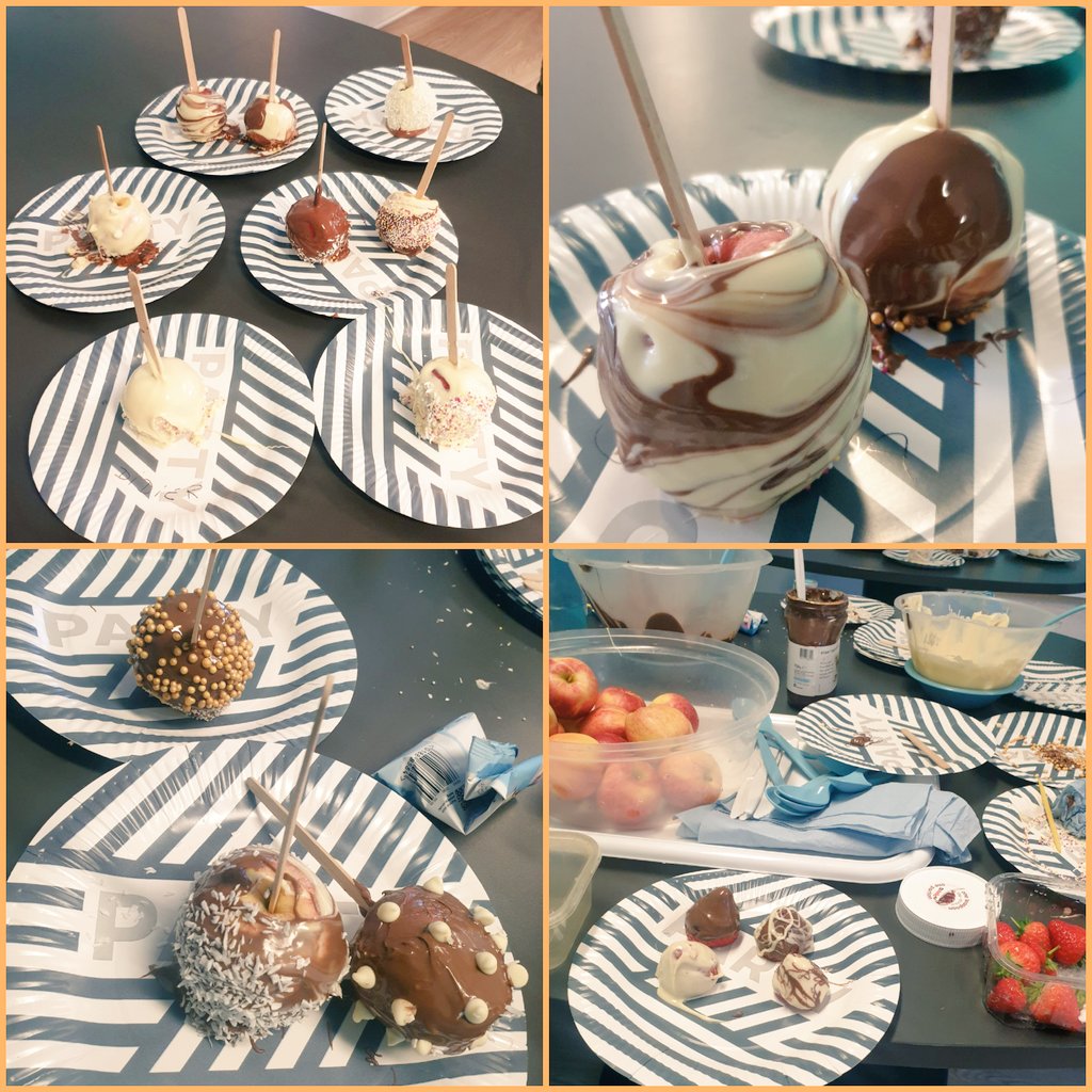 SophiaOT_'s tweet photo. Trick Or Treat! π The wonderful @SonActivities treating Clare Ward to these delicious chocolate apples today & bringing out their creative side - Happy Friday! ππ« #HalloweenTreats #Activities #MentalHealth #LadywellUnit #FoodArt #Chocolate #WeAllNeedChocolateSometimes! https://t.co/AC8vOLgCXJ