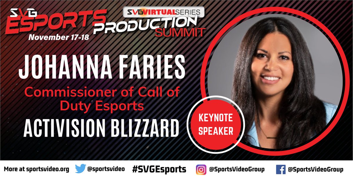 The <a href="/CODLeague/">Call of Duty League</a> has made incredible strides in engaging the powerful community behind one of the world’s most beloved franchises. CDL Commissioner Johanna Faries will be the Day 1 Opening Keynote of the #SVGEsports Production Summit! #CDL2021 

REGISTER: bit.ly/31YBW7r