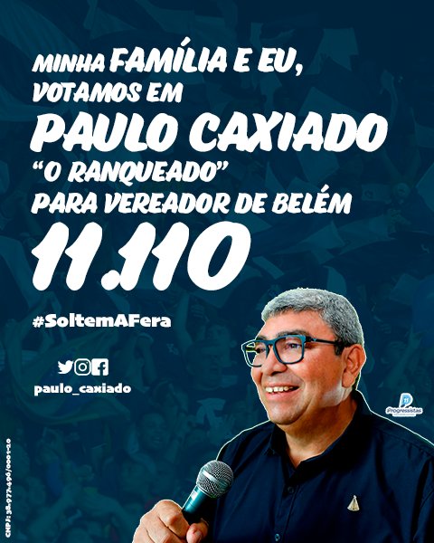 Circula no grupo do WhatsApp intitulado #SoltemAFera, essa frase espontânea e demonstração de carinho dos nossos eleitores e amigos. Também quer fazer parte do grupo? Manda seu número no privado que a gente te adiciona! Dia 15/11, todos juntos votando em Paulo Caxiado 11.110 🦁