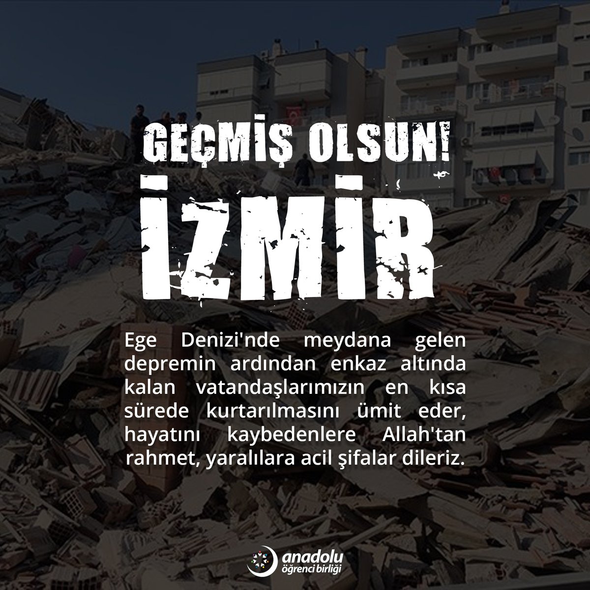 Geçmiş olsun İzmir!

#İzmir 
#deprem