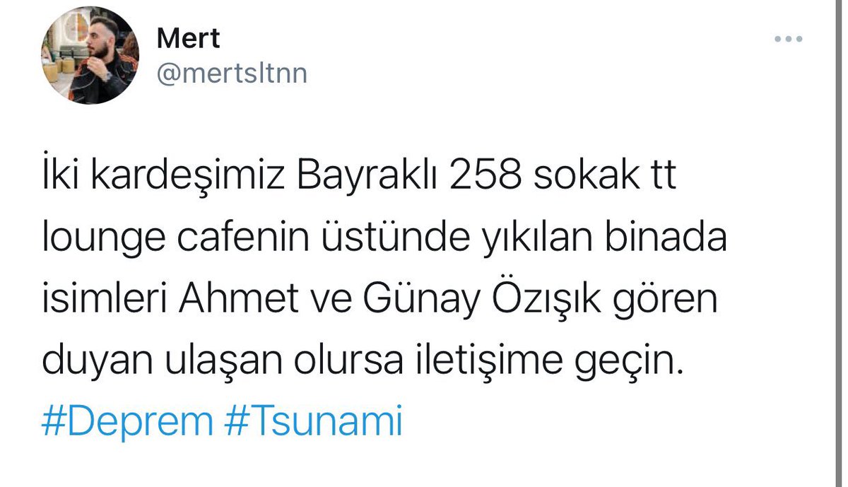 alniopulesitivt's tweet photo. BAYRAKLI 258 SOKAK TT LOUNGE CAFE 

SERİ RT LÜTFENN #deprem #depremizmir #bayraklı https://t.co/RshLG1zxwr