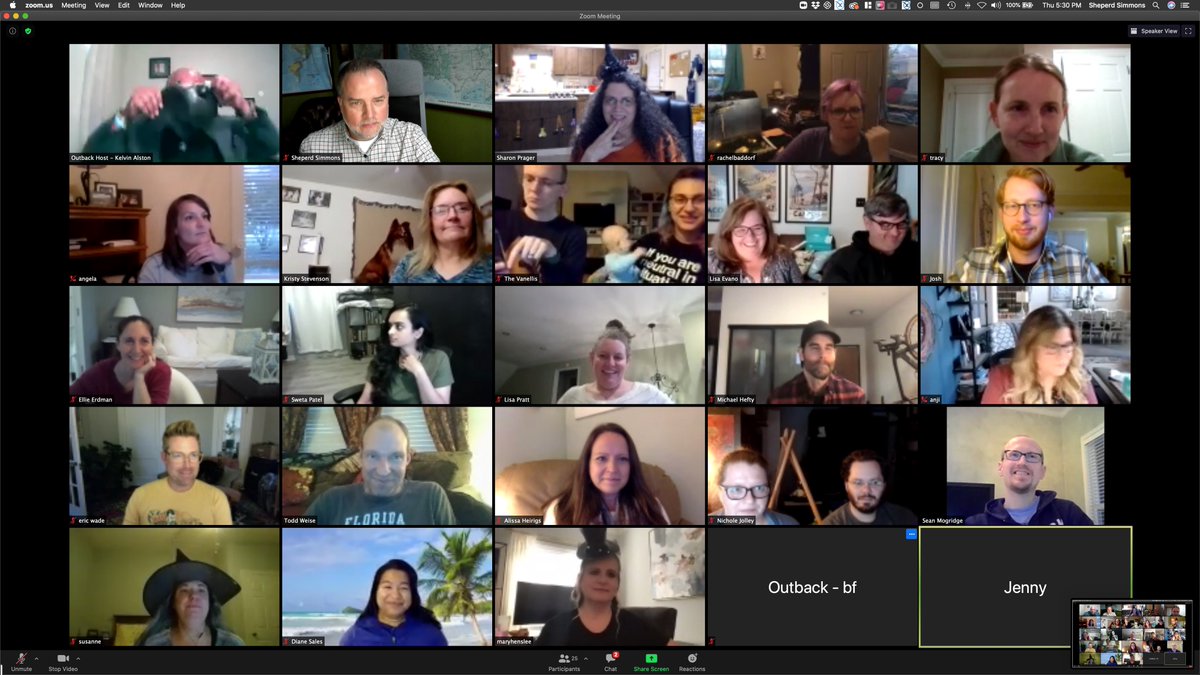 counterpartCD's tweet photo. We celebrated our 18th year last night with a virtual Counterparty! Thanks to @OutbackTeams for the fun challenges and #snacknation for the treats! π https://t.co/wwBDYVZLjY
