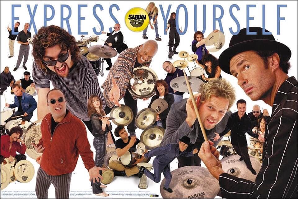 Burrowsdrums's tweet photo. #fbf An older @SABIAN_Cymbals promo with @PhilCollinsFeed @RHCPchad #TylerStewart of @barenakedladies @carmineappice1 @MikePortnoy #EvelynGlennie etc. #drummers #cymbals #percussion 1990’s https://t.co/tZ4IEpg9vL