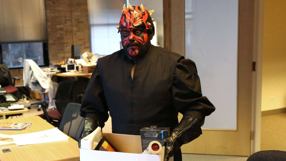 TheOnion's tweet photo. Man Wouldn't Have Worn Costume To Work If He'd Known He Was Getting Laid Off https://t.co/tfplE2y7nT https://t.co/nclV6zZqzb