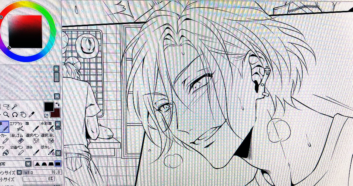 顔面アップは描いてて楽しい…
背景とは仲良くなれない… 
