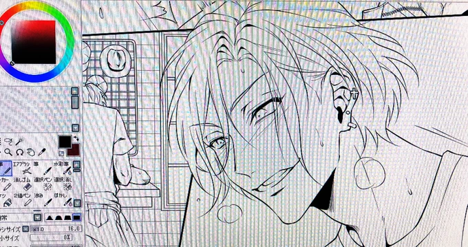 顔面アップは描いてて楽しい…
背景とは仲良くなれない… 