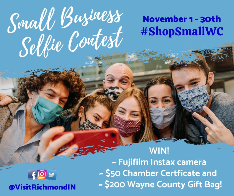 Our small businesses need our support now more than ever before!

Starting Nov 1, visit any locally owned business in Wayne County, take a selfie, upload it to social media using #ShopSmallWC and you are entered to win! It's that easy!  Contest runs through November 30, 2020.