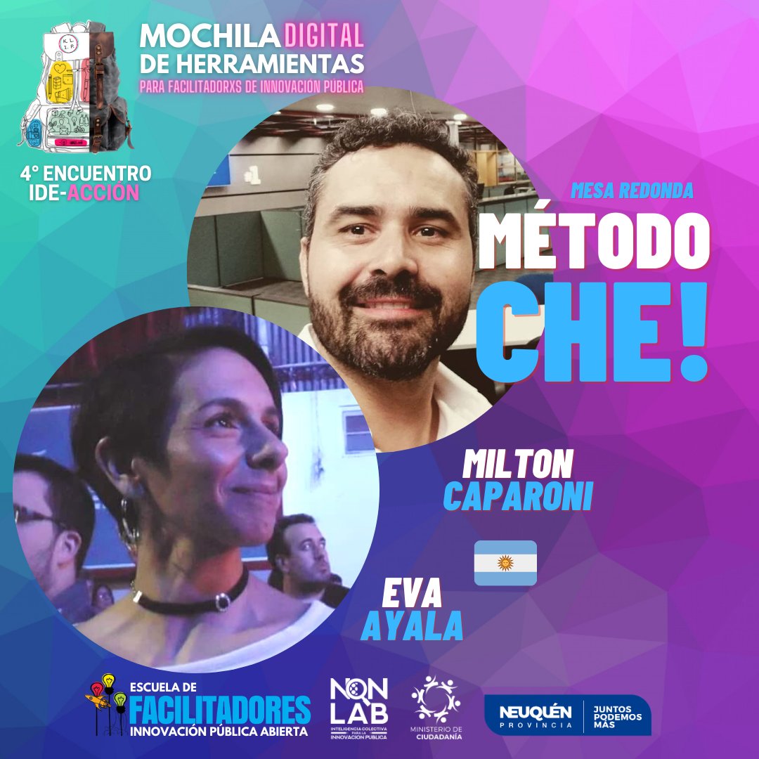 NQN_LAB's tweet image. 4to Encuentro #MochilaDigital 🎒🛰️
El @MetodoChe ese colectivo de facilitadores, talleristas y dinamizadores de #Argentina q promueven el debate organizado de los problemas y desafíos del presente a través de la #InnovaciónCiudadana con @evayala y @MiltonCopparoni dirán presente!