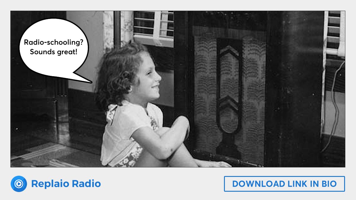 Especially now remote learning is very important. However, it's not new. Back in the 30s, the Chicago school system used radio to teach children during a polio outbreak. Radio rocks! 👩‍🏫🏫💪
#radio #school #pandemia #education #remotelearning #mobileapps #free #teacherproblems