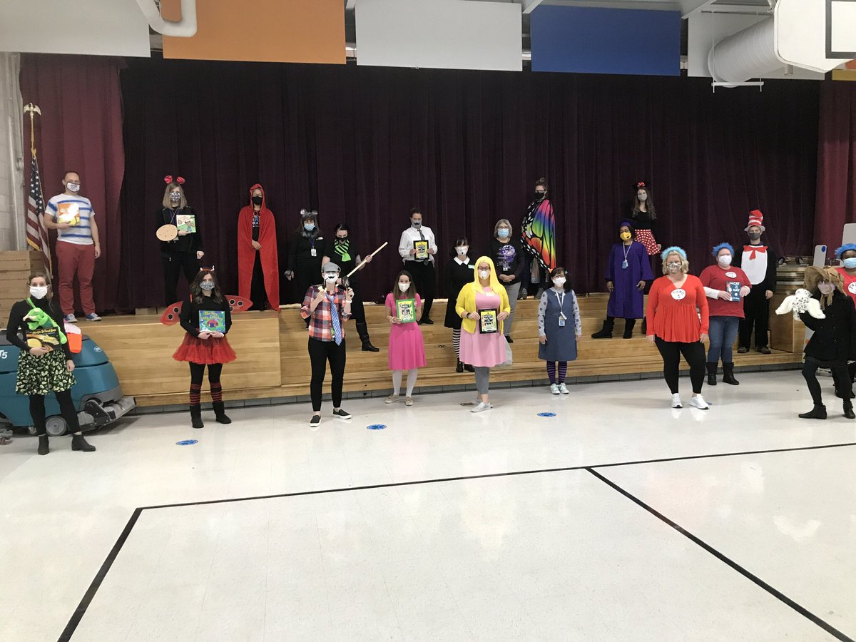 The French Run Firebird staff is ready for a festive day, dressed as their favorite book characters!￼