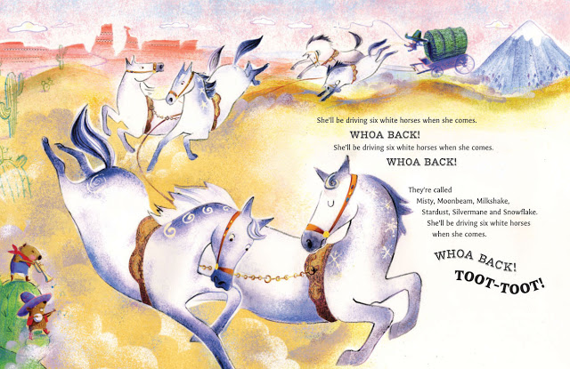 JonathanEmmett's tweet photo. YEE-HA! ๐ป๐ค ๐ถ
@DebbieAllwright and I have published new UK & US print-on-demand paperback editions of our rib-tickling picture book adaptation of #ShellBeComingRoundTheMountain.
Find out more on my blog: https://t.co/jJtDZw5jxo https://t.co/xd99hbflQH