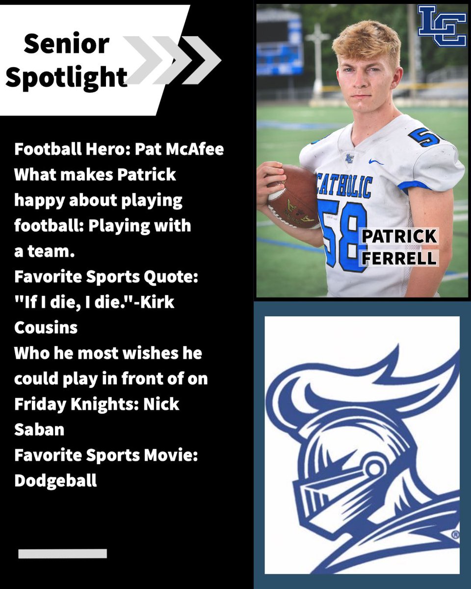 LexCathFootball's tweet photo. -Senior Spotlight- 

Patrick Ferrell https://t.co/FxmYzo7R5V