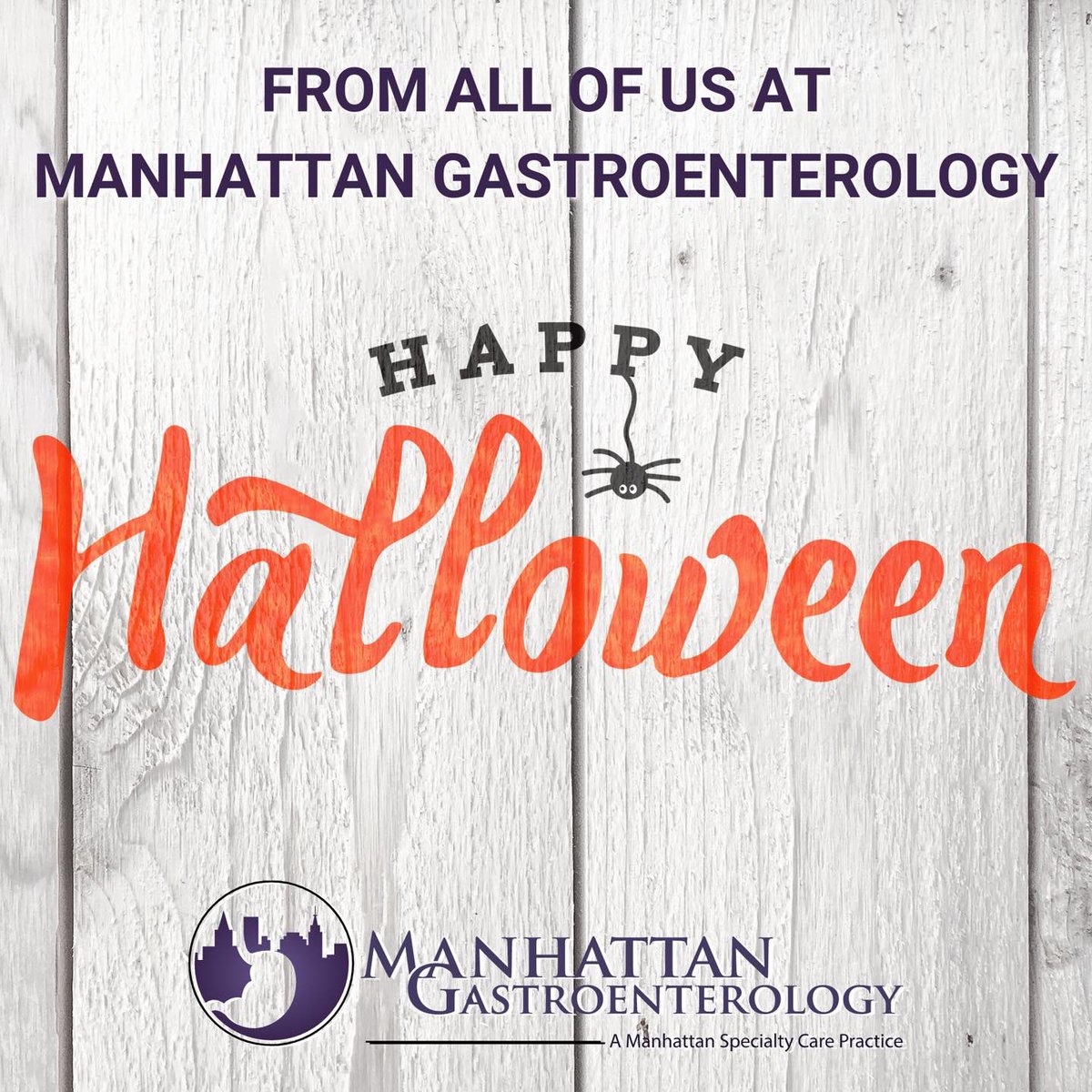 ManhattanGastro's tweet photo. From all of us at Manhattan Gastroenterology, we hope you have a happy and safe Halloween! If your stomach hurts from all the candy (or for any other reason), our doctors are always here for you. Book an in-person or telehealth appointment on https://t.co/LR8VAve7fz.
#Halloween https://t.co/bzHxEjC3bB