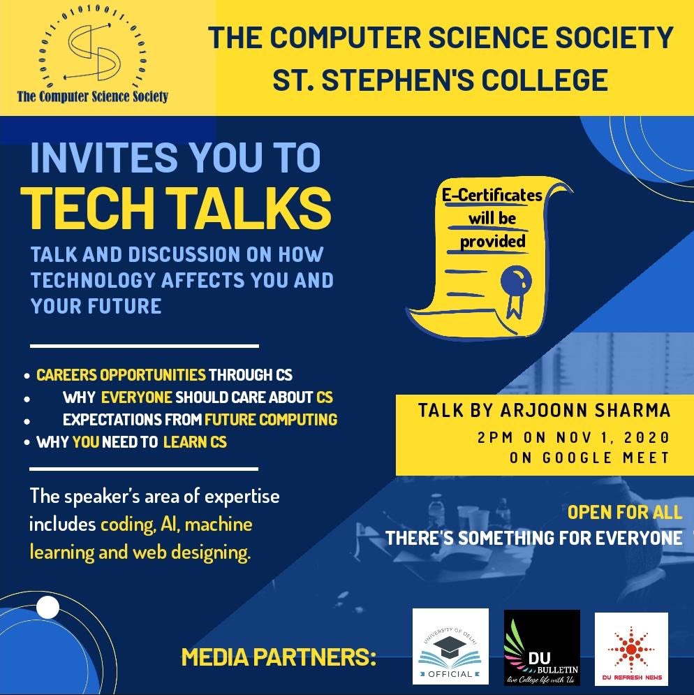 du_bulletin's tweet photo. Hello, everyone! 

Have you ever wondered how Technology has become the nucleus of our lives, especially during COVID? Come discover the secrets of the virtual world in our upcoming talk (online)! 😉 https://t.co/ylInW0kHJF