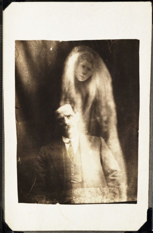 Mumler’s hoax didn’t stop others from practicing spirit photography and it remained popular among Spiritualists and the public alike into the 20th century. We have some examples of William Hope’s spirit photographs in our collection. 10/10 spooky stuff.