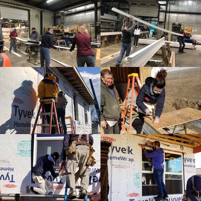 EvanKirstel's tweet photo. Recently, @InvoltaLLC HQ team members volunteered with @cvhhinfo in Cedar Rapids, Iowa. The focus of their day was working on trim boards and installing windows in newly built houses. They loved giving back to their community. #InvoltaCares https://t.co/cq6t8QXWZf https://t.co/2rG2RHeqQ3