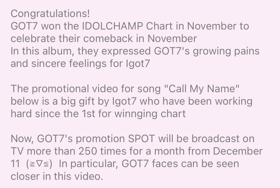 VOTING FOR ADS: The Idol Champ and Mubeat apps allow fans to vote for ads and music video promotion! We have to make sure to secure these wins for GOT7’s comeback!Idol Champion of the MonthIdol Champ MV PromotionMubeat Artist of the Month