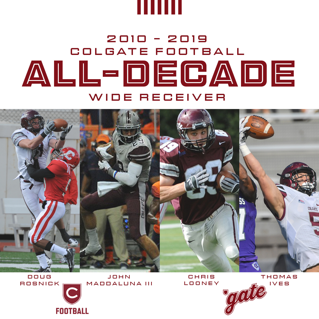 ColgateFB's tweet photo. This quartet made plays throughout the 2010s! Well done Thomas, Chris, John and Doug!

Third in a series. https://t.co/XpdxAyy9YV #gogate https://t.co/LPFzmwokd4