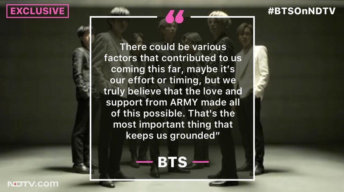 #BTSOnNDTV | Exclusive - @BTS_twt tell @NDTV their fans are the secret of their success #WatchBTSOnNDTV @bts_bighit @BTSW_official