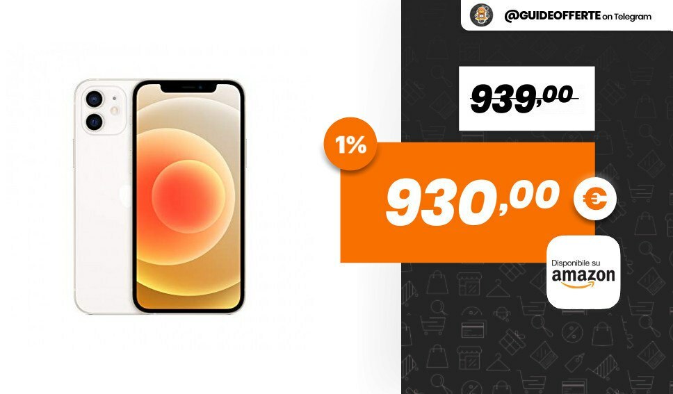 ninjaofferte's tweet photo. CON DISPONIBILITÀ IMMEDIATA❗️ ~ Novità Apple iPhone 12 (64GB) - bianco

💰 930,00€ anziché 939,00€

Design con bordi piatti e spigoli vivi, supporto al 5G, processore A14 Bionic a 5 nm, schermo OLED da 6,1" con HDR e Dolby Vision e dual cam posteriore da 12 MP con UltraWide. … https://t.co/h9QuRTkZ1m