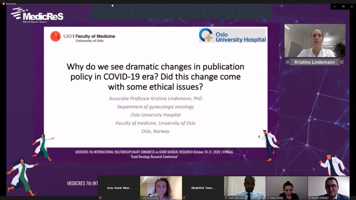 MedicReS's tweet photo. Live! #KristinaLindeman is speaking
Research and Publication Ethics in Oncology

Session Chairs

Kristina Lindeman, İlker Selçuk, Atike Gökçen Demiray, Shute Dae, Mehmet Mutlu Meydanlı (18:00-21:05)@FatihKose_prof  @arzukanik @akicier @M_Oncology https://t.co/sM581gOHBi