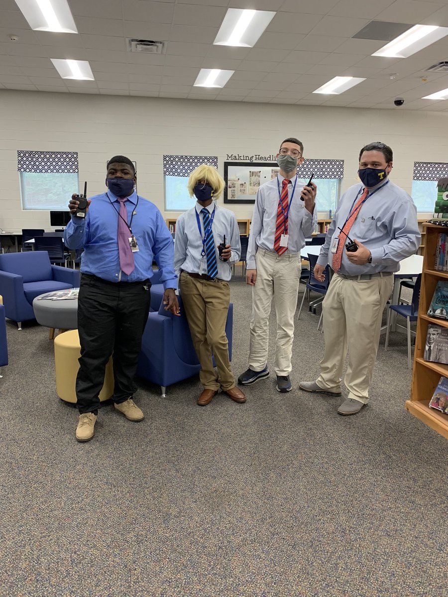 thsmediacenter's tweet photo. We have administration in the media center today! A1, A3, A5, A6, all accounted for 😜 https://t.co/GLfarY3Ksr