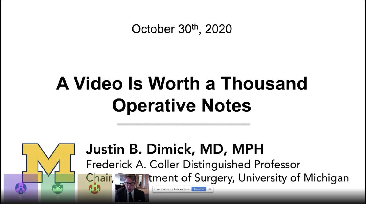CUSEC_Surgery's tweet photo. Welcome to day 2 of #CCASE2020! We're kicking off today with Dr. Justin Dimick @jdimick1 from the @UMichSurgery who will be presenting “A Video is Worth a Thousand Operative Notes”
Thanks for tuning in!! https://t.co/3kg0bLKbd3