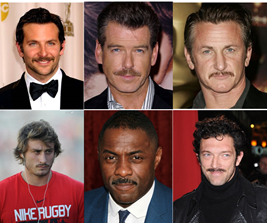 En manque d'inspiration pour ce début de #Movember ?

Pas de panique, voici un petit coup de pouce pour vous aidez à faire votre choix !

1.Bradley Cooper
2.Pierce Brosnan
3.Sean Pen
4.Maxime Medard
5.Idris Elba
6.Vincent Cassel

Alors, quel est votre choix ?