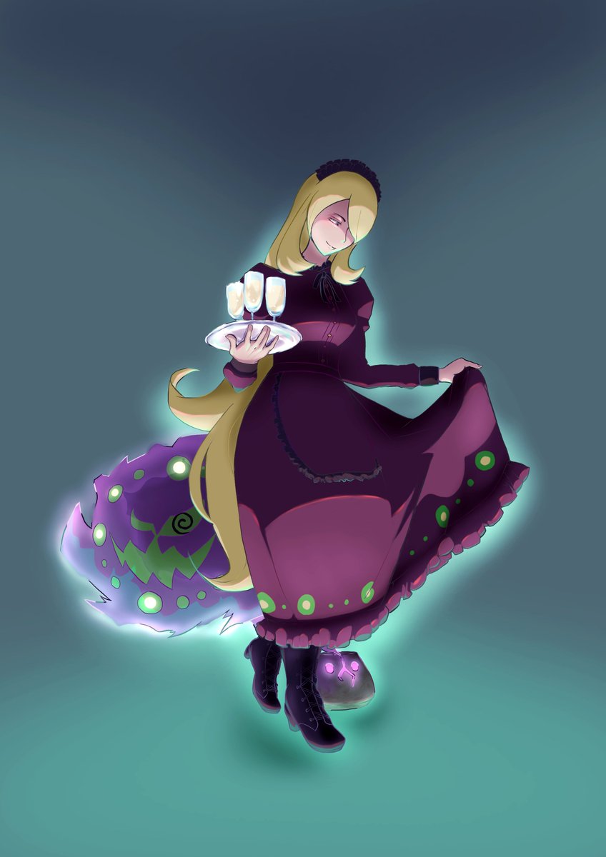 Lily メイド姿のシロナさんとミカルゲです ポケトレハロウィン企画 ポケモンハロウィン