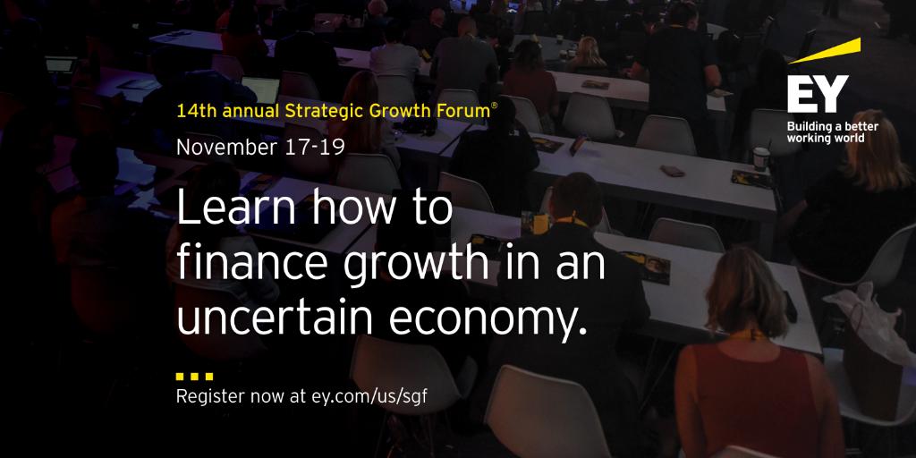 EY_US's tweet photo. CEOs, entrepreneurs and market leaders will share the ins and outs of securing capital November 17-19 at the Strategic Growth Forum. Register for this and more actionable guidance today: https://t.co/Rkk7fiiKHD 

#SGFUS #IngenuityInAction https://t.co/FwlJAkbD7R