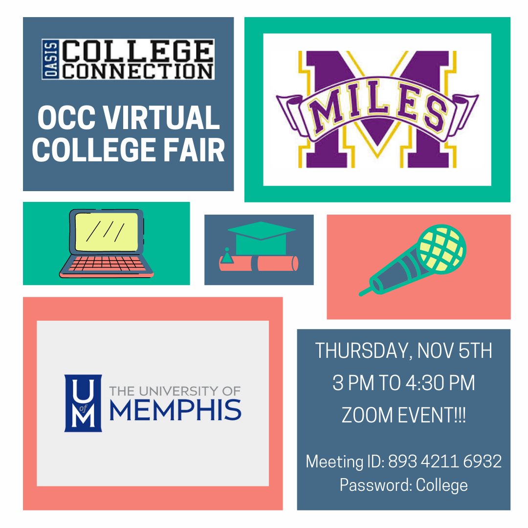 CollegeOasis's tweet photo. We have some AMAZING colleges on the slate for week 2. If anyone is interested in or curious about any of these schools, they are welcome to join us! Zoom info is on the flyer, and we’ll repost the link and flyers on the days of the event. See you next week! https://t.co/ALnWc5A3KA
