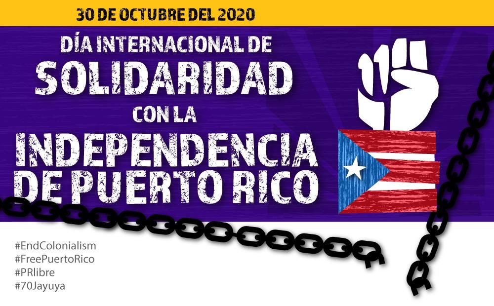 ¡Primer Día Internacional de Solidaridad con la Independencia de Puerto Rico! ¡ Que viva Puerto Rico Libre! #EndColonialism #PRlibre #70Jayuya #FreePuertoRico
