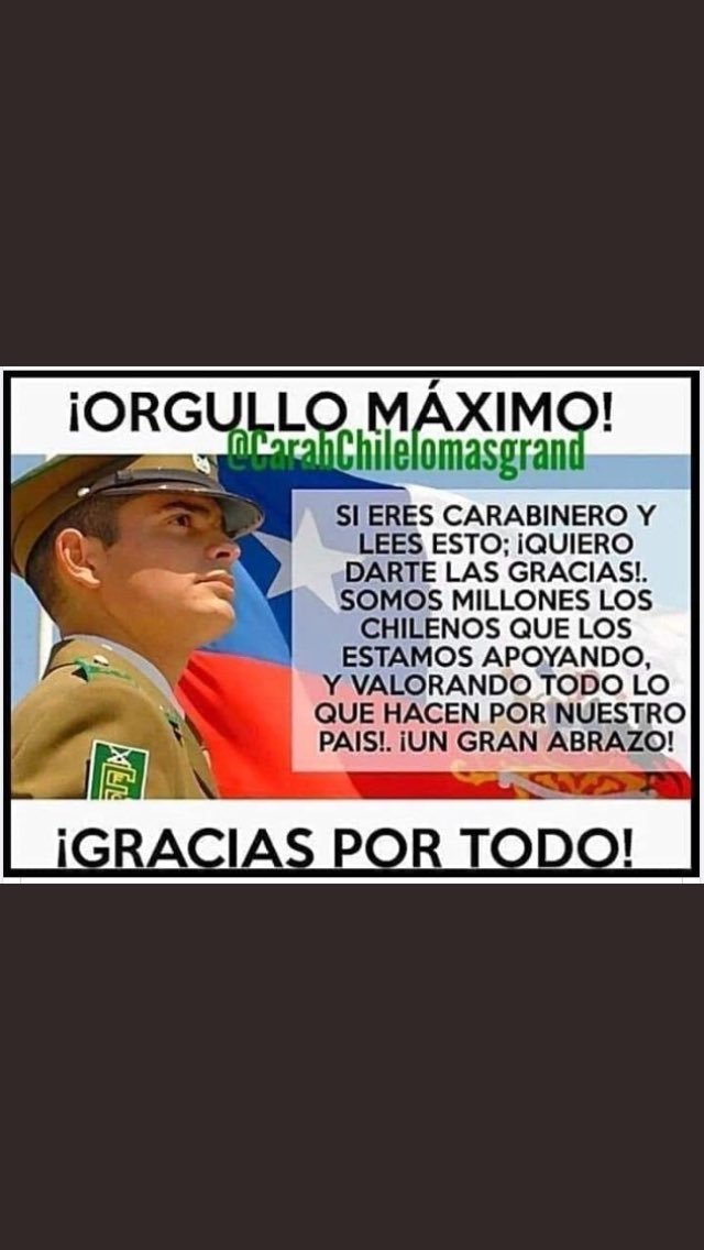 #fuerzacarabineros #YoApoyoaCarabinerosdeChile <a href="/FuerzaCarab/">Fuerza Carabineros Calle</a> <a href="/Carabdechile/">Carabineros de Chile</a>