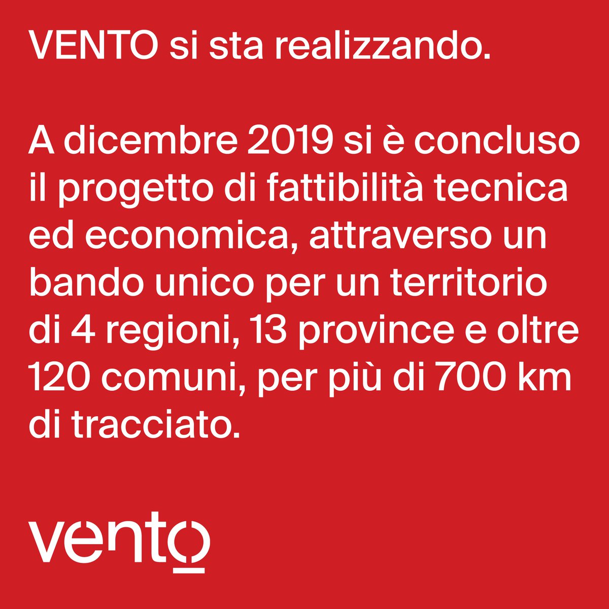 VENTO SI STA REALIZZANDO

Lo sapevate che VENTO riesce a unire 4 regioni, 13 province e più di 120 comuni? 
Continuate a seguirci per restare aggiornati sugli sviluppi del progetto e per scoprire quali sono i primi 13 lotti ad oggi finanziati!
#cicloviaVENTO #polimi #cicloturismo
