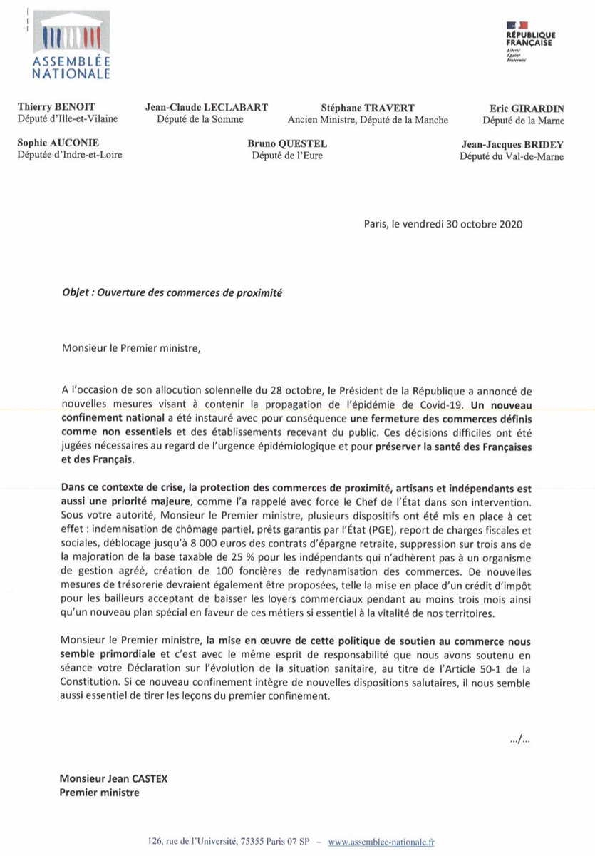 StTRAVERT's tweet photo. Nous soutenons le commerce de proximité
➡️Avec plusieurs collègues députés, nous avons écrit au Premier ministre @JeanCASTEX
Notre objectif : ouverture des commerces de centre-ville afin d’éviter une distorsion de concurrence avec la grande distribution &amp; plateformes numériques https://t.co/cWnX7VWeLY