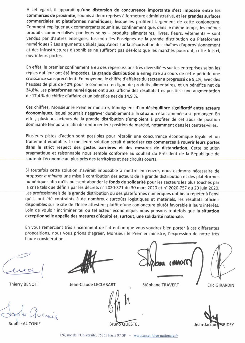 StTRAVERT's tweet photo. Nous soutenons le commerce de proximité
➡️Avec plusieurs collègues députés, nous avons écrit au Premier ministre @JeanCASTEX
Notre objectif : ouverture des commerces de centre-ville afin d’éviter une distorsion de concurrence avec la grande distribution &amp; plateformes numériques https://t.co/cWnX7VWeLY